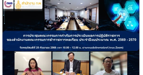 การประชุมคณะกรรมการกำกับการประเมินผลการปฏิบัติราชการของสำนักงานคณะกรรมการข้าราชการพลเรือน ประจำปีงบประมาณ พ.ศ. 2569 – 2570
