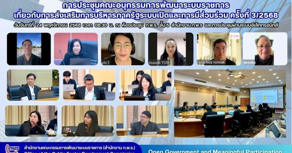 การประชุมคณะอนุกรรมการพัฒนาระบบราชการเกี่ยวกับการส่งเสริมการบริหารภาครัฐระบบเปิดและการมีส่วนร่วม ครั้งที่ 3/2568