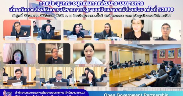 การประชุมคณะอนุกรรมการพัฒนาระบบราชการเกี่ยวกับการส่งเสริมการบริหารภาครัฐระบบเปิดและการมีส่วนร่วม ครั้งที่ 1/2569