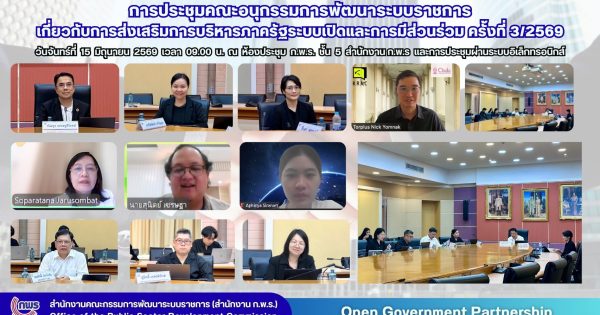 การประชุมคณะอนุกรรมการพัฒนาระบบราชการเกี่ยวกับการส่งเสริมการบริหารภาครัฐระบบเปิดและการมีส่วนร่วม ครั้งที่ 3/2569