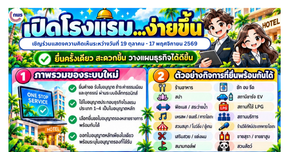 ข้อเสนอแนวทางการดำเนินการระบบใบอนุญาตหลัก (Super License) สำหรับกิจการโรงแรม